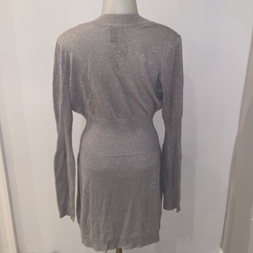 H&M sparkle glitter Deep v neck dress long sleeve sweater dress. - Picture 6 of 7